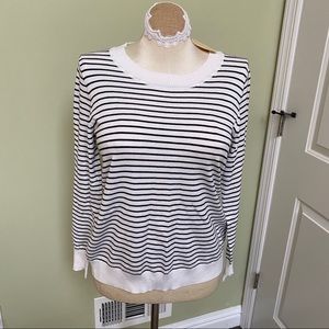 NWT Mesh+Lace striped top with cutout back detail